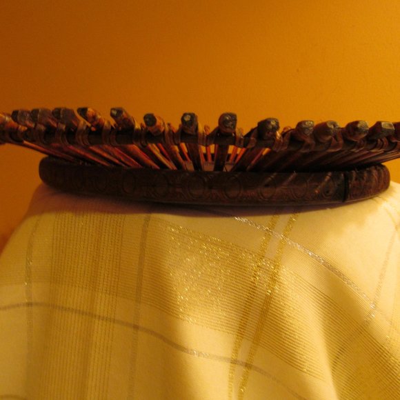 VINTAGE BAMBOO CANDLE HOLDER( GRAPES) FLOWERS) NICE BALLS ETC. - Picture 8 of 16